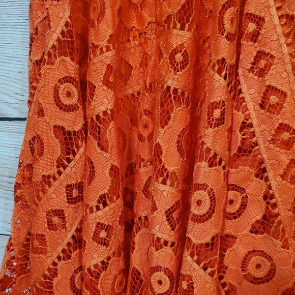 NWT Free People Just Like Honey Coral Orange Lace Dress 0 - Picture 14 of 16